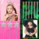 Watersay 24 Pack Princess and Witch Party Favors Including 12 Pcs Star Shape Ballpoints and 12 Pcs Witch Broom Pens Silver Pentagram Wand Broom Shape Pens for Party Supplies Decorations Gifts
