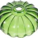 Glass Pendant Lamp Shade Decorative Lamp Cover for Ceiling Light Aesthetic Decorative Lampshade (26cm*26cm*10.5cm, Dark Green)