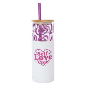 Self Love Club White Glass Silicone Tumbler