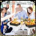 Hushee 50 Pack Party Supplies 5 lb Black and Gold Circle Dot Food Nacho Boats Disposable Polka Dot Snack Trays for Birthday Wedding Bridal Shower Supplies