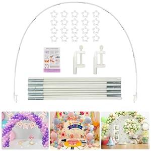 Voircoloria 13ft Table Balloon Arch Kit, Balloon Arch Stand Frame for Different Size Tables Graduation Wedding Birthday Baby Shower Party Decorations(White)