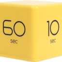 mooas Cube Timer (Yellow), Timers Cube Flip Block Timers Productivity Gravity Sensor Time Management for Kids ADHD Classroom Kitchen Desk Workout Cooking Study 10, 20, 30, 60 Seconds Timer Setting