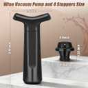 Wine Stopper, Wine Saver Vacuum Pump with 4 Reusable Stoppers, Wine Bottle Preserver & Sealer Keeps Fresh Longer, Ergonomic Handle, ideal Gift