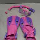 Snorkeling Gear for Kids Ages 5-15, 4 in 1 Mask Fins Snorkel Set with HD Tempered Glass Panoramic View Anti-Fog Mask, Dry Top Snorkel, Adjustable Trek Fins, and Mesh Bag, Kids Snorkel Set for Youth