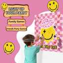 ONE Happy Dude Party Games Birthday Decorations, Pin The Eye on The Dude Game Smiley Face Pink Girls Party Favors Supplies