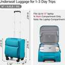 Hanke Underseat Carry On Luggage with Wheels, Small Suitcase, Rolling Bag 16 Inch Underseat, Caribbean Blue
