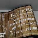 Brown Kitchen Rugs,Non Skid Washable Microfiber mats for Kitchen Floor, Kitchen Rules Theme Cushioned Runner Rug Decor Sets of 2 Pieces,17"x 47"+17"x 30"