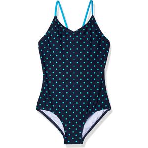 Kanu Surf Girls Daisy Beach Sport One Piece Swimsuit (12, Chloe Navy Dot)