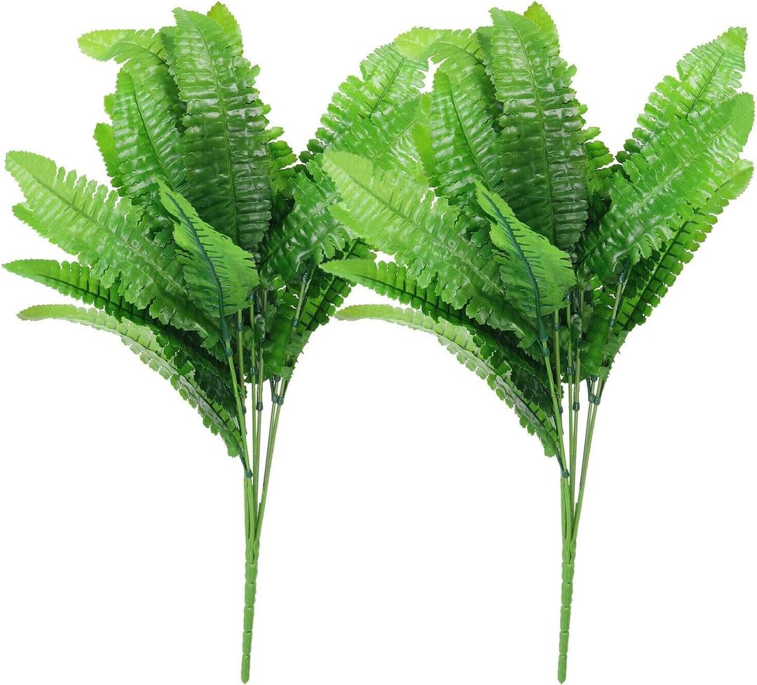 Home and Garden Parts 2 Pcs Artificial Greenery Plants 7 Bundles with Persian Leaf Green #CN/251024/03266