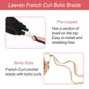 Leeven Pre Looped Curly Crochet Hair 14 Inch 8 Packs Boho French Curl Crochet Braids Black to Brown Short Goddess Box Braids Loose Wave Synthetic Hair Extensions for Women Girl