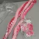 Lairyan 50" Graduation Leis Class of 2026 - Handmade Double Braided Graduation Ribbon Leis with Satin Flowers Glitter Pins for Women Graduation Ceremony Congrats Grad Gifts Party Supplies (Pink)
