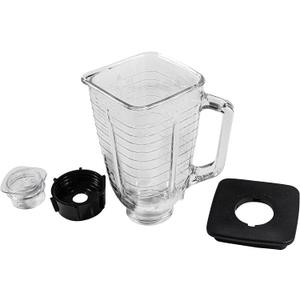 HQRP Glass Jar Set Replacement Compatible with Oster Osterizer Blender, 004954-011-090 014709-156-000 004902-003-NP0 084036000000, 1.25L Pitcher, 0.33 Gallon Capacity