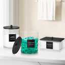 3 Pack Glass Jars and Acrylic Dryer Sheet Holder, Laundry Pods Container with Bamboo Lid and Measuring Cups for Laundry Room Organization, Powder Detergent Containers (Black)