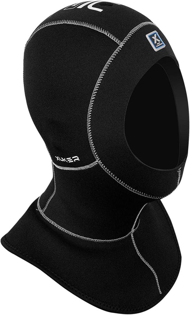 XUKER Neoprene Wetsuit Hood Scuba Diving Hood 5mm 3mm for Men Women, Diving Cap Surfing Thermal Hood for Kayaking Snorkeling Swimming Sailing Canoeing Water Sports (Medium)