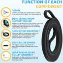 DC97-16782A Dryer Parts Repair Kit for Samsung Dryer Roller Replacement,with DC93-00634A Idler Pulley, 6602-001655 Dryer Belt, DC61-01215B Spring
