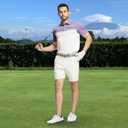 Rouen Polo Shirts for Men Quick Dry Regular Fit Casual Color Block Chest Print Active Short Sleeve Collared Mens Golf Shirt (XXL)