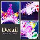 Zoestar Light Up Happy Birthday Crown Headband Glow Ball Hair Bands Sparkly Birthday Party Hair Accessories Women
