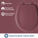 Bemis Classic Colors Slow Close Toilet Seat, Easy Clean Hinges and Durable Plastic Seat, Made in USA, Round, Raspberry