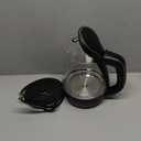 OVENTE Electric Kettle, 1.5L Borosilicate Glass Countertop Water Heater and Boiler for Coffee or Tea, BPA-Free, Auto Shut-Off, Boil-Dry Protection, Removable and Washable Spout Filter, Black KG83B