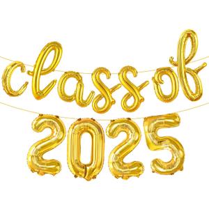 KatchOn, Gold Class of 2025 Balloons Banner - Script, 16 Inch | 2025 Balloons Graduation, Graduation Decorations 2025 | Class of 2025, Grad Decorations