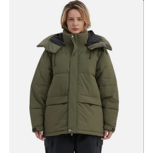 NOMADIKA Oversize Waterproof Ski Jacket Thick Snow Coats with Detachable Hood Winter Skiing Snowboard Jackets for Women Men, Size L , Olive