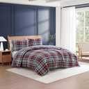 Tommy Hilfiger - Queen Quilt Set, Soft Cotton w/Breathable Feel, Lightweight Bedding for Year Round Comfort, 3 Piece Bed Set w/Matching Pillowcases (Collegiate Tartan Blue)