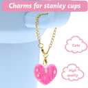 Stanley Cup Accessories Set,4 Pcs 0.4in Straw Cover,4 Pcs Handle Charms,2 Silicone Spill-Proof Stopper Set of 3 for Stanley Cup 2.0 40oz/30oz Tumbler