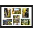 Lacopgr 4x6 Picture Frame Collage 6 Openings, Multi Photo Collage Frame 11.5x17.5 Gallery Wall Decor Wooden, Black Frame with White Mat, Wood