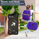 4 Pack Airtag Holder for Kids Hidden,GPS Tracker Case, Anti-Removal Airtag Silicone Case with Pins, Suitable for Children, Elderly, Pets, Backpack, Luggage (White & Black & Navy Blue & Pink, 4 Pack)