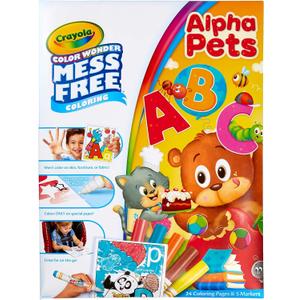 3 x Crayola Color Wonder Alpha Pets, Mess Free Coloring for Toddlers, Alphabet Coloring Pages, Toddler Activity, Gift for Kids, Ages 3+ [Amazon Exclusive]
