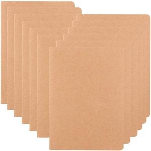Large College Ruled Notebook Journals Bulk with Thick Lined Paper, 60 Pages, 8.5x11 inch, Composition Diary Subject Notebooks Planner for Travelers Students Office, Kraft Journal Set, 12 Pack