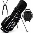 14 Way Golf Stand Bag for Men & Women, Lightweight Silent Hybrid Golf Bag with Club Lock Top, Oversized Putter Well, 8 Pockets, USB Port & Rain Cover, Black Blue