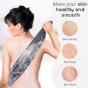 2pcs Yiclick Exfoliating Washcloth Towel, Japanese Exfoliating Bath Wash Cloth for Body Exfoliation, Korean Back Scrubber Washer for Shower, African Net Sponge Brush Loofah Exfoliator (Grey) 