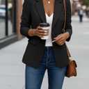 Mina Self Women's Business Casual Blazer Slim Fitted Lightweight Jacket Long Sleeve,Notched Lapel,Fully Lined Profession Clothes,Button Up,Dressy Work Office Wear,Fall Winter Outifts With Pockets, Black, Small