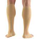 Truform 15-20 mmHg Compression Stockings for Men and Women, Knee High Length, Open Toe, Beige, Large