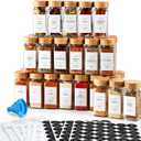 DWTS DANWEITESI 36 Pcs Glass Spice Jars - 4oz With Bamboo Lids, Empty Bottles With Labels, Kitchen Spice Jars With Shaker Lids