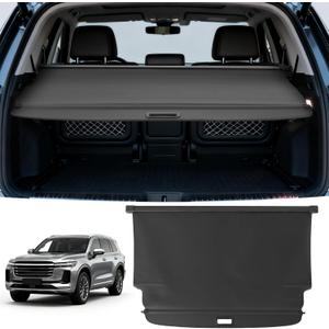 Cargo Cover for Ford Bronco 4-Door 2021-2026 Accessories Leather Retractable Trunk Cover Security Shielding Shade Cargo Luggage Cover Trunk Storage Privacy Protection Luggage Shade Shield