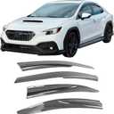 IKON MOTORSPRTS, Window Visors Compatible with 2022-2026 Subaru WRX 5th, Mugen Style Black PC Polycarbonate Sun Rain Wind Shade Guard Vent Deflector Side Shield 4PCS