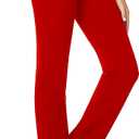 Tapata Women's 28''/30''/32''/34'' Stretchy Straight Dress Pants with Pockets Tall, Petite, Regular for Office Work Business (Medium/32" Inseam, Red)