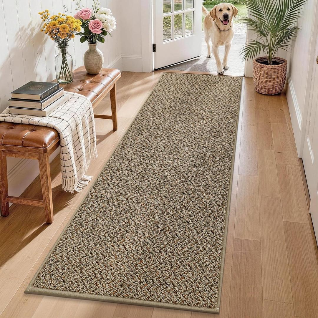 COSY HOMEER Hallway Runner Rug 2'x8' Non Slip Washable Entryway Runner Rugs Absorbent Stain Resistant Carpet Rug Runners for Hallways,Entrance and Laundry Room,Taupe