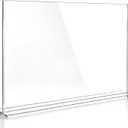 Clear Acrylic Sneeze Guard for Countertop, 24" x 18" x 3.7" Freestanding Splash Guard, 5mm Thick Panel Barrier for Cashier Desk, Reception, Restaurant, Office, Retail Counter Top Protector