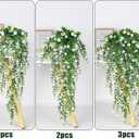RECUTMS Artificial Hanging Plants Fake Hanging Plant Faux Eucalyptus Leaf Greenery Vine Outdoor UV Resistant Plastic Plants Home Garden Wedding Party Indoor Outdoor Decorations(White)