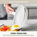 GreenPan Dover Healthy Ceramic Nonstick, 12 Piece Cookware Pots and Pans Set, PFAS-Free, Dishwasher Safe, Comfort Grip Handle, Cream White