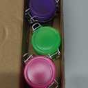Mini Storage Jar Set of 3: Neon Pink/Silver Leaves, Purple Party, and Neon Green Celebration