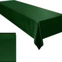 Ruisita Satin Party Tablecloth Table Cover 58 x 102 Inches Wedding Rectangle Bright Silk Tablecloth Smooth Fabric Tablecloths Table Decor for Wedding Banquet Party Decoration, Dark Green