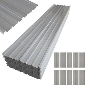 NeatiEase 10 Pcs Metal Roofing Panels, 8.1 Feet Corrugated Galvanized Roofing Panels Metal Siding Panels with Steel Screws for Pergola, Gazebo, Shed, Outdoor Storage, Chicken Coop, Patio,Garages