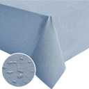 NLMUVW Square Vinyl Tablecloth 100% Waterproof Oil Proof Spill Proof PVC Table Cloth Wipe Clean Table Cover for Kitchen Dining Picnic, 54 x 54 inch, Blue
