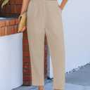 PIDOGYM Women's Linen Capri Pants, Lightweight Casual Summer Pants with Drawstring Elastic Waist (XL)