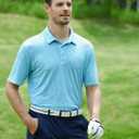 Damipow Premium Golf Shirts for Men Dry Fit Performance Polo Short Sleeve Collared Shirt (Blue, XXXL)
