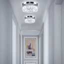 9.8" Crystal Flush Mount Ceiling Light Fixtures LED Round Mini Chandelier Light Fixture Ceiling Lamp for Kitchen Hallway Foyer 15 W 6000K Cool White